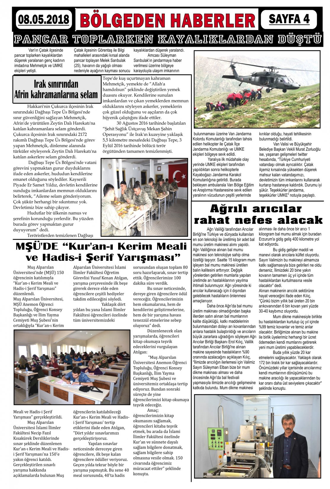 Güroymak Gazetesi  Sayılı Gazete Küpürü