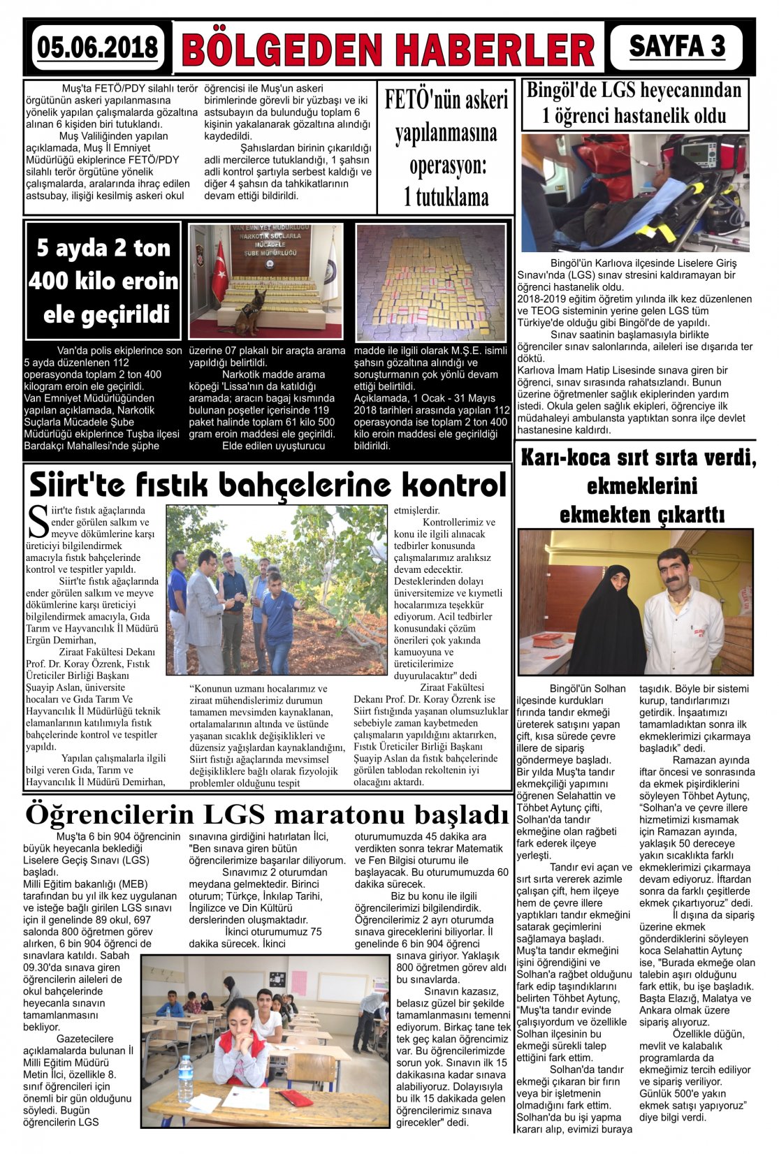 Güroymak Gazetesi  Sayılı Gazete Küpürü