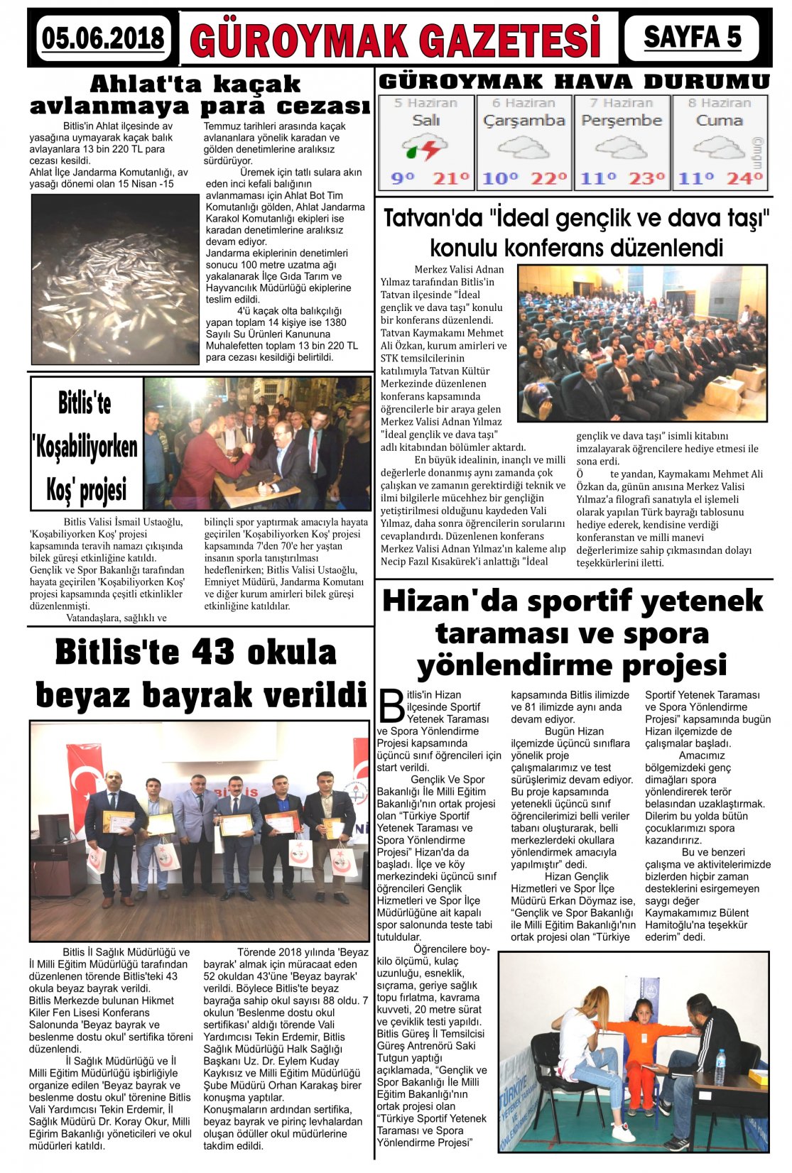 Güroymak Gazetesi  Sayılı Gazete Küpürü