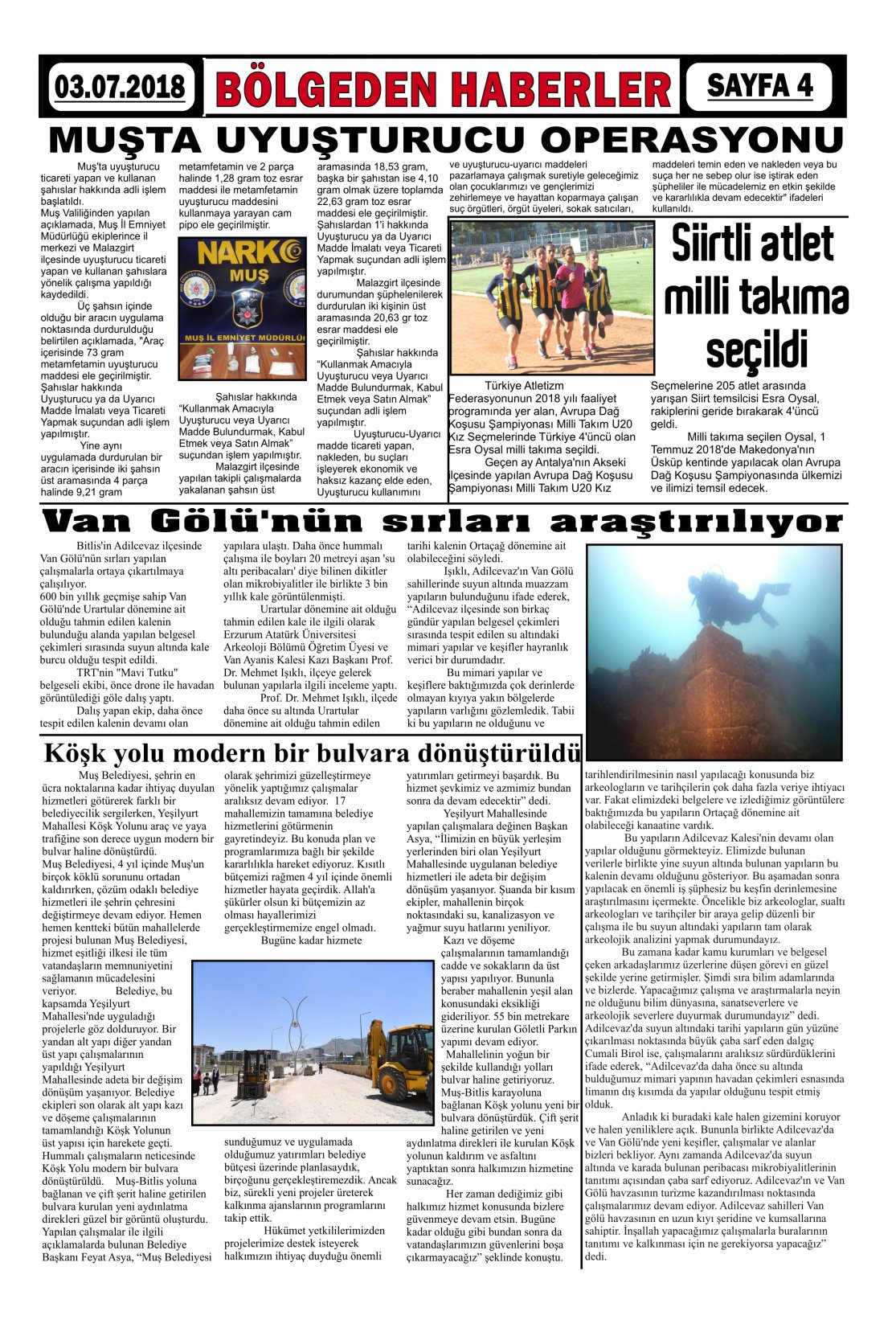 Güroymak Gazetesi  Sayılı Gazete Küpürü