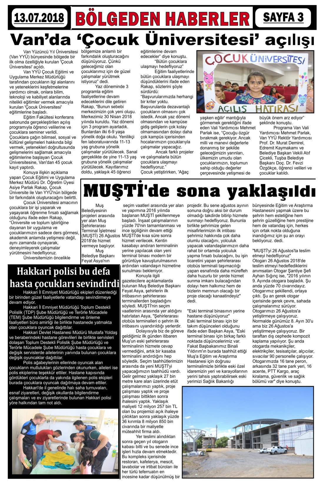 Güroymak Gazetesi  Sayılı Gazete Küpürü