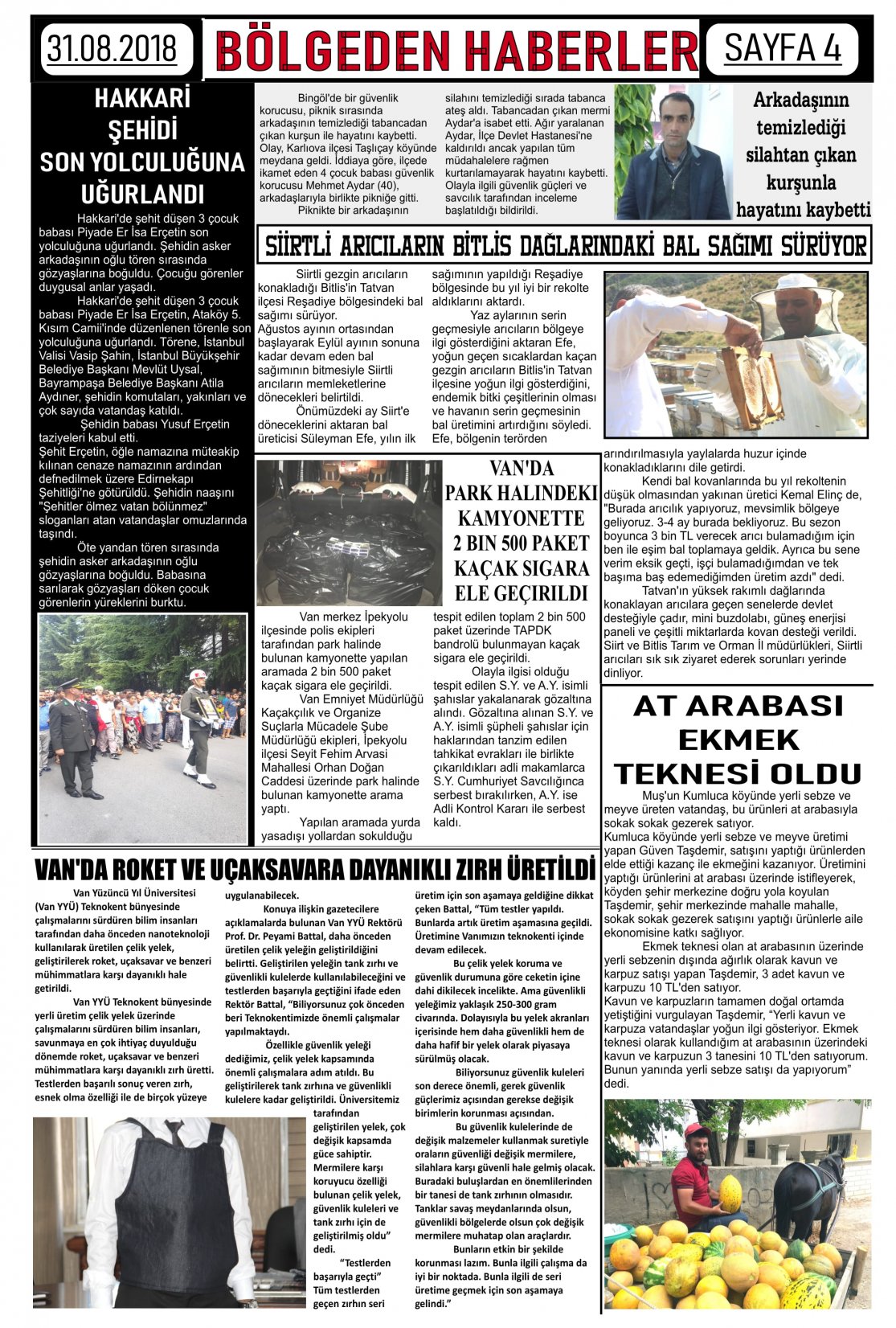 Güroymak Gazetesi  Sayılı Gazete Küpürü