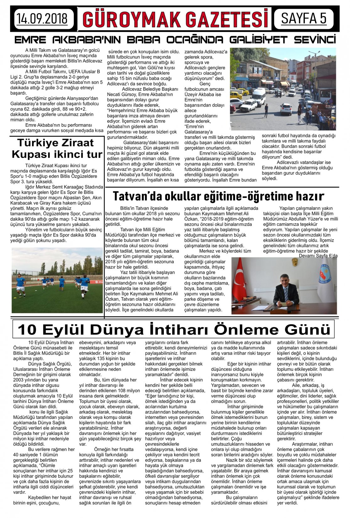 Güroymak Gazetesi  Sayılı Gazete Küpürü